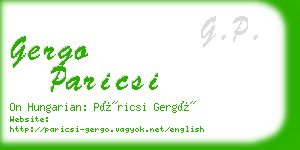 gergo paricsi business card
